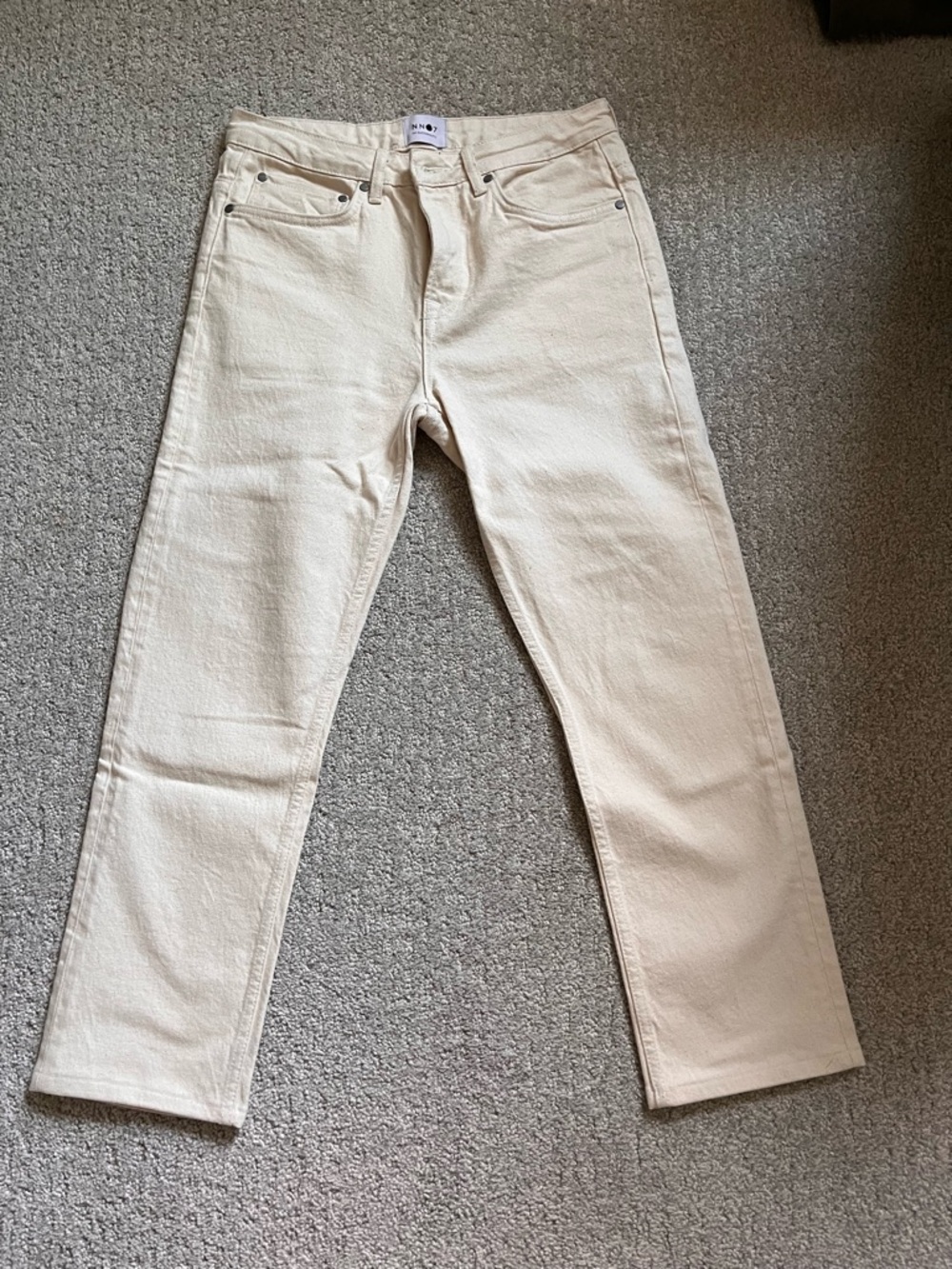 Men's Straight Jeans in Cream by